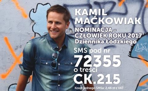 Kamil Maćkowiak nominowany do Nagrody Człowiek Roku Dziennika Łódzkiego